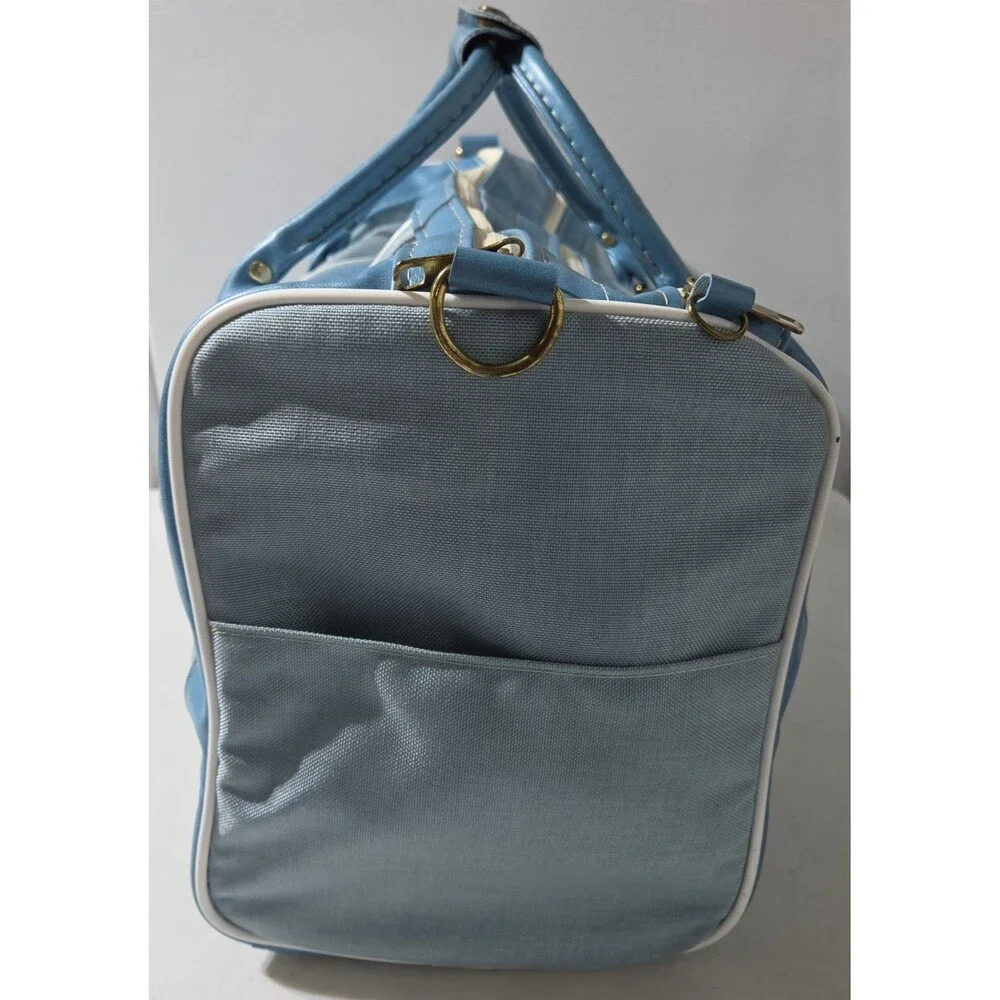 Gym  Bag 1975 Blue Vinyl Vintage 1970s Finesse